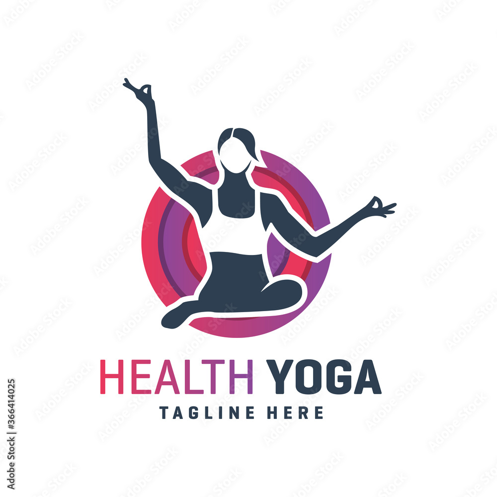 Canvas Prints Sports yoga training logo