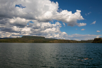 clouds over the river