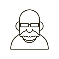 Grandfather or old man cartoon line style icon vector design