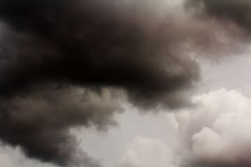 Overcast clouds in the sky are rain storms that are approaching heavily during the rainy season, which can cause flooding. Used as background images.