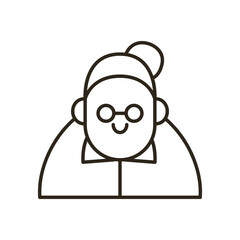 Grandmother cartoon line style icon vector design