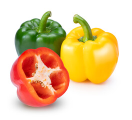 Sweet Bell pepper isolated on white background. Sweet pepper isolated on a white background
