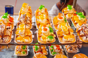 Pancake, Junk foods in Bangkok, Thailand. A famous streetfood that almost people can find around city or market.