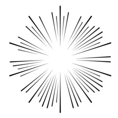 Fototapeta premium Radial speed Lines in Circle Form for comic books . fireworks Explosion background . Vector Illustration . Starburst round Logo . Circular Design element . Abstract Geometric star rays . Sunburst .