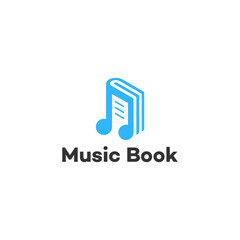 music book logo with white background