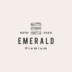 emerald gem hipster vintage logo vector icon illustration