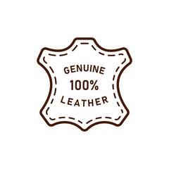 100 percent genuine leather logo vector icon illustration