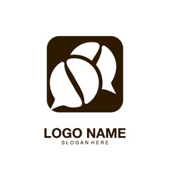 Logo chatting coffee flat modern design