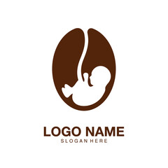 Logo coffee baby flat modern design