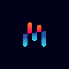 Modern letter M logo template with gradient modern concept part 2