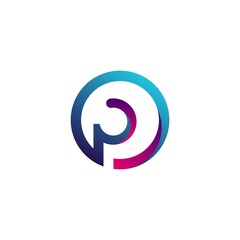 Obraz premium Letter P logo design inspiration with gradient circle concept