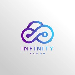 Cloud infinity logo design template, modern, computer, cloud, infinity