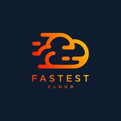 Fast cloud technology logo design template, modern, computer, cloud
