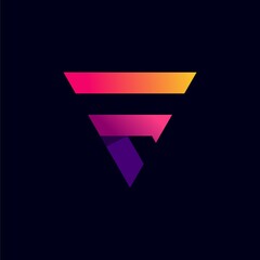 Letter F logo design inspiration with gradient modern concept part 2