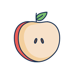 apple fruit icon, line fill style