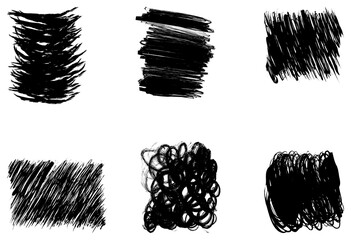Vector set of pencil hatching in a free style. Easy and свободное application and change of shape, color, direction.