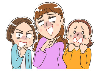 噂をする女性グループ 悪口 愚痴 人間関係トラブル