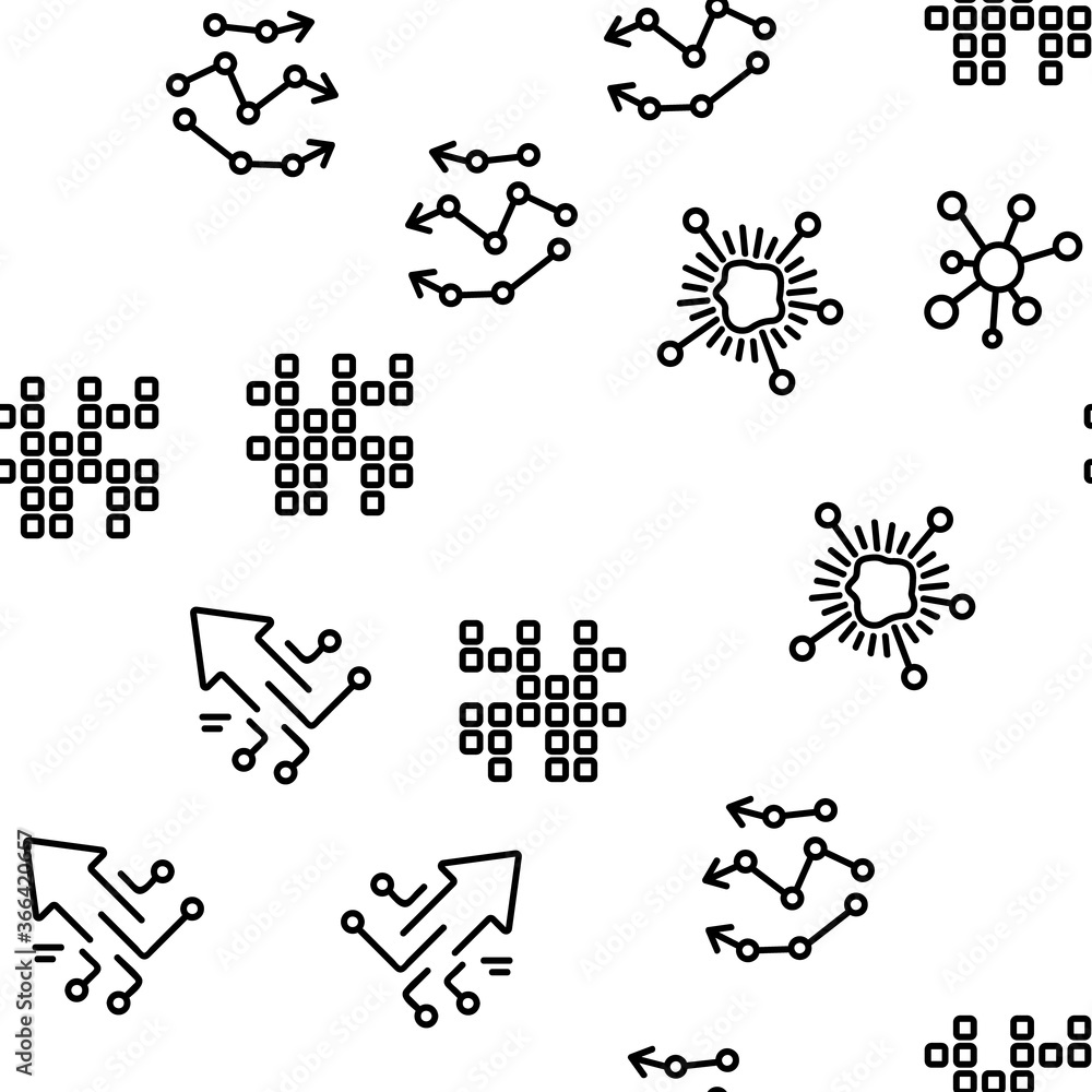 Poster data analysis analytic vector seamless pattern thin line illustration