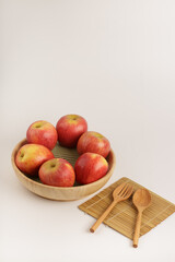 Red Organic Envy Apples Ready to Eat on white background