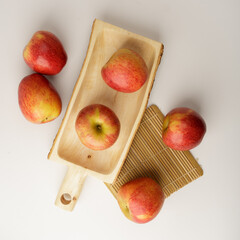 Red Organic Envy Apples Ready to Eat on white background