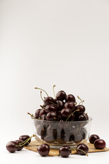 Red cherry. Fresh cherries. Cherry on white background