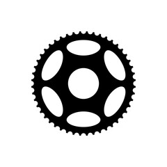 PrintSimple Flat Monochrome bicycle sprocket icon. Chainrings, Bike gear icon. Vector illustration. Eps10