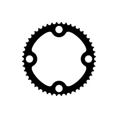 PrintSimple Flat Monochrome bicycle sprocket icon. Chainrings, Bike gear icon. Vector illustration. Eps10