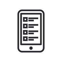 Options list on smartphone line style icon vector design