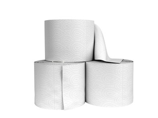 toilet paper rolls 3d render on a white no shadow