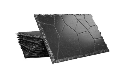 large black stone plate for serving food in a restaurant 3d render on white no shadow