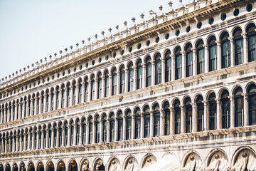 Naklejka premium view of procuratie vecchie building in venice italy