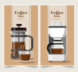 Vector coffee banner, Coffee design vector illustration
