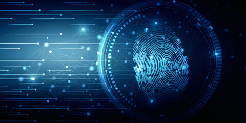 Fingerprint Scanning Technology Concept 2d Illustration - obrazy, fototapety, plakaty