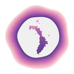 Lord Howe Island icon. Colorful gradient logo of the island. Purple red Lord Howe Island rounded sign with map for your design. Vector illustration.