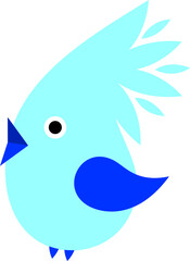 Vector blue bird baby illustration