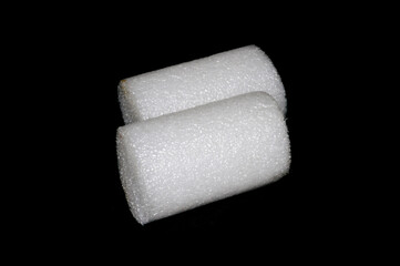 polystyrene isolated on black background