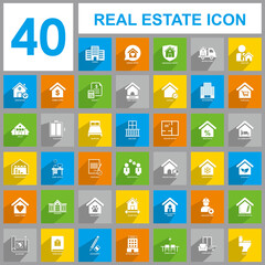 real estate set, Real estate icon vector