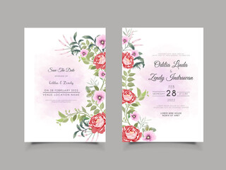 beautiful and elegant wedding invitation card floral concept