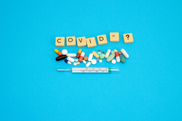 Covid related idea with word puzzle stones