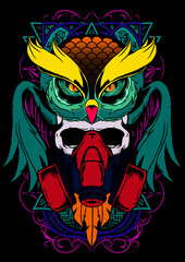 skull with wings