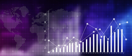 2d rendering Stock market online business concept. business Graph 