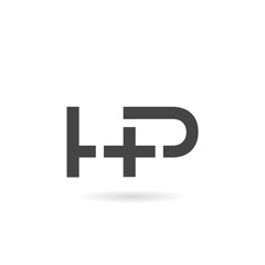 Obraz premium Letter HP Logo Design with shadow