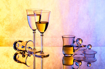 glass objects with reflection