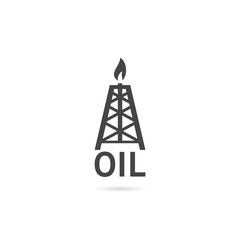 Fototapeta premium Oil rig icon with shadow