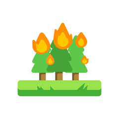 Forest fires illustration, icon vector. Suitable for many purposes.