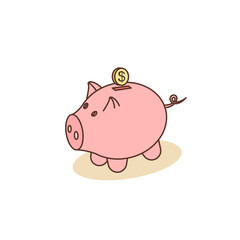 Piggy bank Icon vector sign