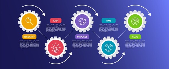 Infographic design with icons and 5 options or steps. Thin line vector. Infographics business concept. Can be used for info graphics, flow charts, presentations, web sites, banners, printed materials.