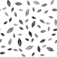 Black Corn icon isolated seamless pattern on white background. Vector Illustration.