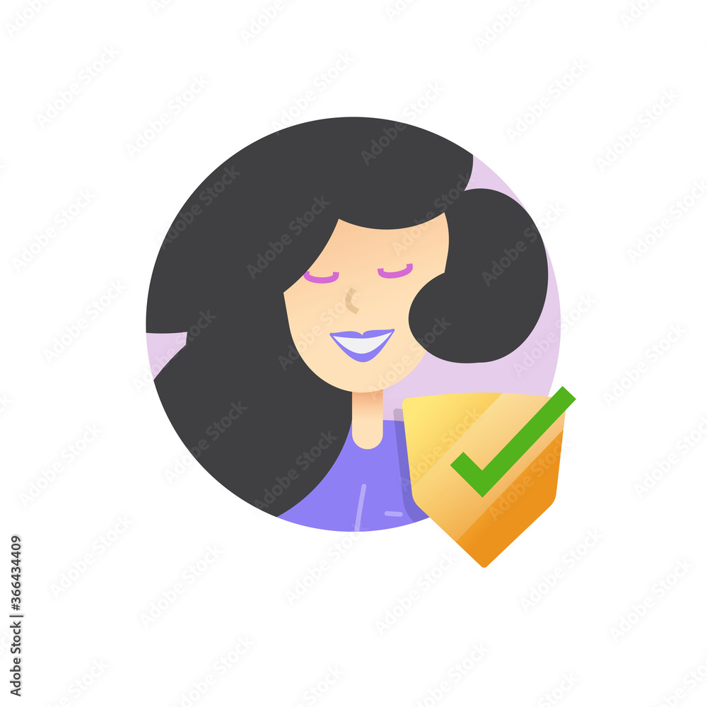 Poster authentic secure profile protection icon vector flat cartoon or confidential user personal account d