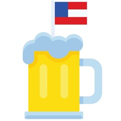 Mug of beer, United state independence day related icon